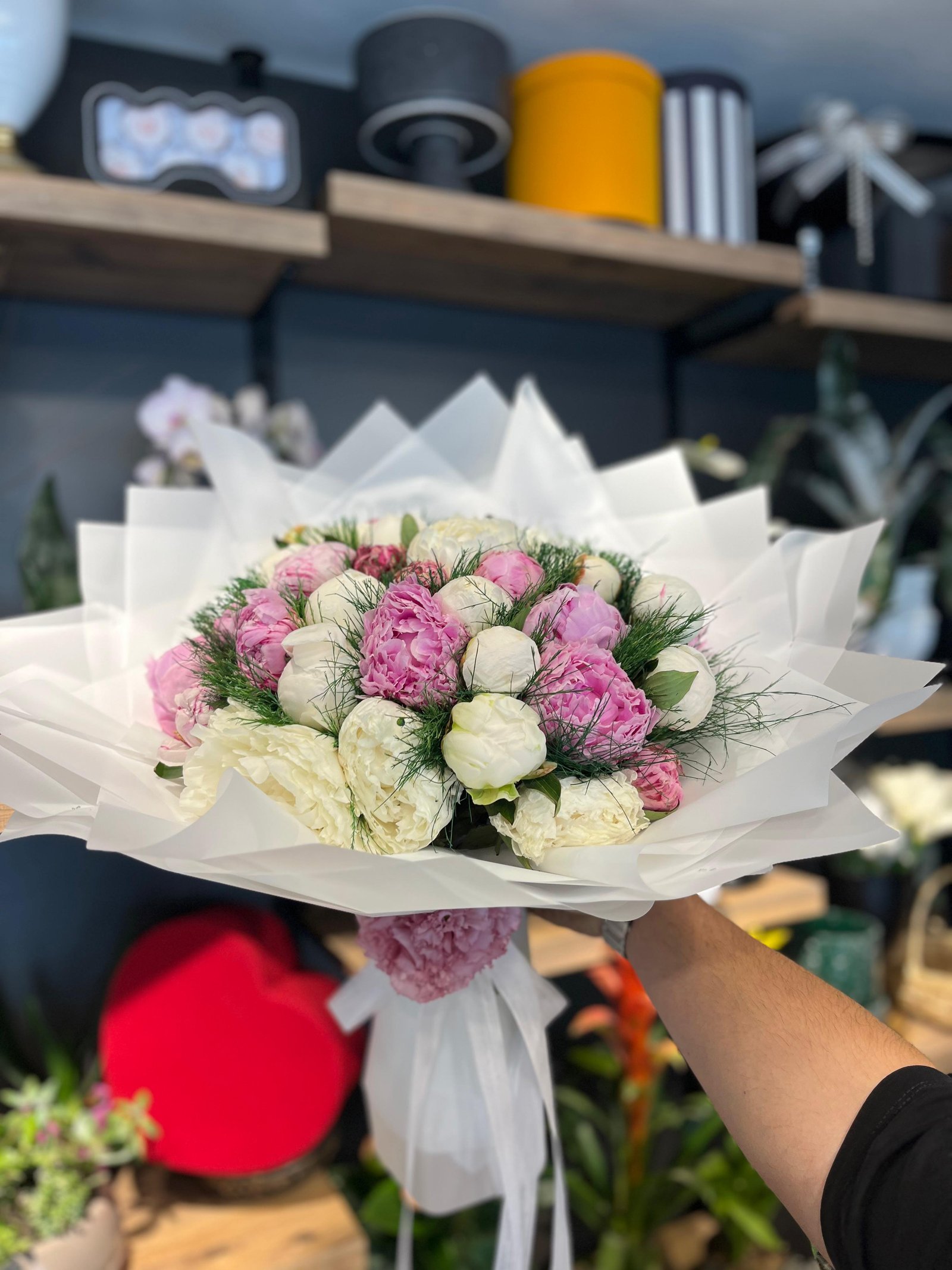 PEMBE VE BEYAZ ŞAKAYIK BUKETİ